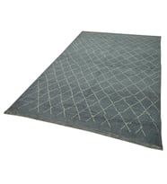 Gri El Dokuma Salon Halısı Füme Gri Modern Geometrik Desenli Yumuşak Doku Yatak Odası