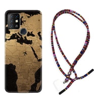 INFINIX Hot 8 9 10 11S Hot 10 Play 10T Kılıf Boyun Asklı Rasta Silikon Map Planet 1656