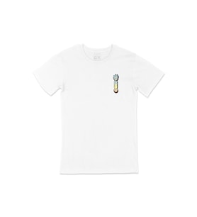 Rick And Morty Ters Cep Logo Tasarımlı Beyaz Tişört