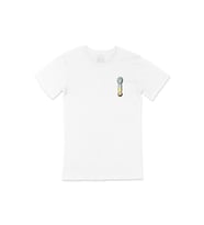 Rick And Morty Ters Cep Logo Tasarımlı Beyaz Tişört