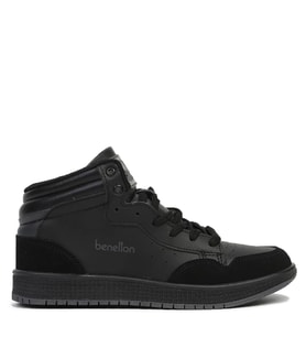 Benetton 30869 4K Erkek Günlük Sneaker Hi Ayakkabı (Siyah)