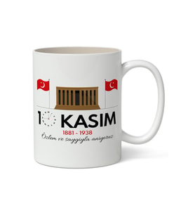 10 Kasım Mustafa Kemal Atatürk Tasarımlı Kupa Bardak Baskılı Kahve Kupa Bardak Model 7