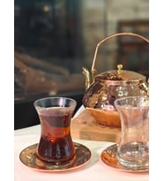 BAKIR ÇAY TABAĞI ÇEKİÇ DÖVME MODEL PARLAK BAKIR RENK