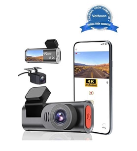 4k Wifi Çift Kameralı Araç Kamerası Gece Görüşlü G-sensörlü Dash Cam 170 Derece
