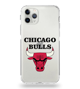 Apple iPhone 11ProMax Uyumlu Kamera Korumalı Tıpalı Kapak Chicago Bulls Tasarımlı Şeffaf Kılıf