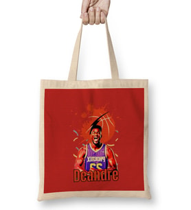 Deandre Ayton Vintage Art - Legend Basketball Gift Bez Çanta Uzun Saplı
