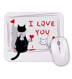 Kedi Cat Love Mouse Pad