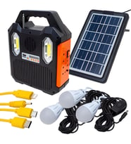 Bt Radyolu 3 Ampullü Güneş Enerjili Ev Bahçe Kamp Aydınlatması (Siyah)
