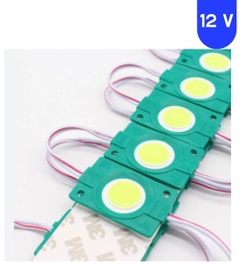 200 Adet 12 Volt 2.4 Watt Kare Yeşil Cob Led Modül IP65 1 Paket