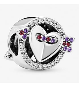 Nur Silver Parlayan Ok ve Kalp Gümüş Charm NUR-CM00400