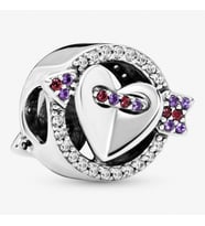 Nur Silver Parlayan Ok ve Kalp Gümüş Charm NUR-CM00400