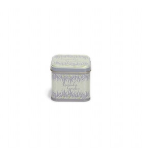 Evle SN_Lavandes Garden Desenli Metal Kare Kutu, 9 x 9 x 8 cm, 0.6 lt