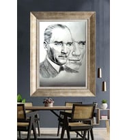 Gümüş Çerçeveli Atatürk Tablo za264