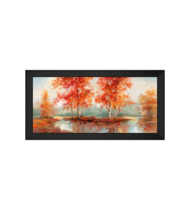 Manzara Temalı Kanvas Tablo 80 x 110 cm Siyah Çerçeve
