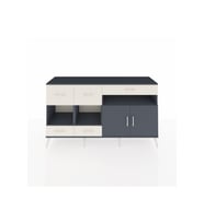 Kronos Konsol 4 Raflı 5 Çekmeceli 2 Kapaklı 176x59x99 Antrasit-Antrasit/Aytaşı