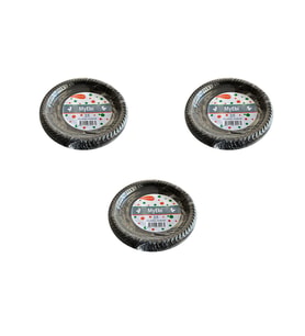 Kullan At Renkli Siyah Parti Davet Plastik Tabak - 17 Cm. - 25 Adetlik 3 Paket