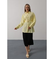 Kuşak Detaylı Tunik Gömlek - Sarı