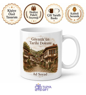 Göynük Tarihi Dokusu Bolu Hatırası Seramik Kupa Bardak Hediye