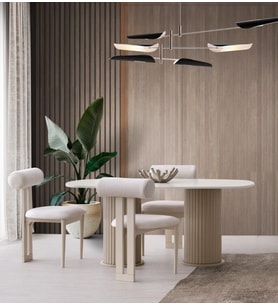 NARİN MDF YEMEK MASASI+6 ADET SANDALYE (Beyaz - Ceviz)
