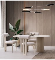NARİN MDF YEMEK MASASI+6 ADET SANDALYE (Beyaz - Ceviz)