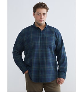 LCWAIKIKI Classic Yeşil Regular Fit Uzun Kollu Ekose Gabardin Erkek Gömlek