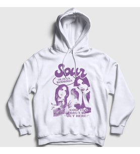 Presmono Unisex Beyaz Sour Müzik Olivia Rodrigo Kapüşonlu Sweatshirt 487750tt
