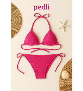 Kadın Fuşya Yandan Bağlamalı Bikini Mayo Takımı