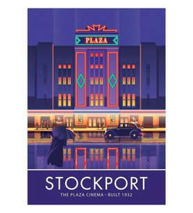 Stockport, Plaza Cinema Tablo Ahşap Poster Dekoratif