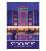 Stockport, Plaza Cinema Tablo Ahşap Poster Dekoratif