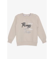 Breeze Girls & Boys Erkek Çocuk Sweatshirt Yazı Baskılı 2-6 Yaş, Bej