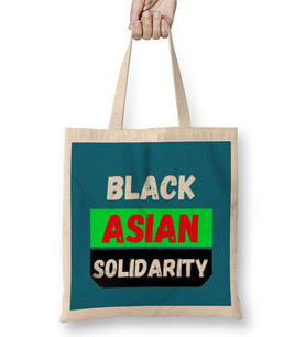 Black Asian Solidarity Stop AAPI Hate Bez Çanta Uzun Saplı