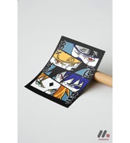Naruto Takım Panel Poster, Çerçevesiz Yüksek Kalite Duvar Afişi - Anime Severlere Özel