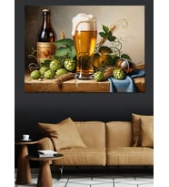 Hops Mutfak Tablosu Dekoratif Kanvas - Mdf Ahşap Tablo
