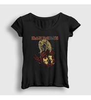 Presmono Kadın Siyah Hero Iron Maiden T-Shirt 86149tt