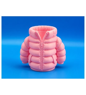 Alvera Şişme Mont Kalemlik – 3D Baskı Masaüstü Organizer-Pembe