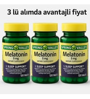 3 adet - SPRİNG VALLEY UYKU DÜZENLEYİCİ - 5 MG 360 Adet - Jet-Lag ve Uyku Sorunlarına Destek -Sleep Support - ORİGİNAL- SKT:11/2029