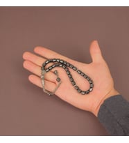 Hematit Taşı Doğal Taş Fıçı Kesim 8x8mm Tesbih