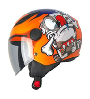 FR215 Dog Neon Orange Motosiklet Kaskı Yarım Kids Motorcu Kask Turuncu