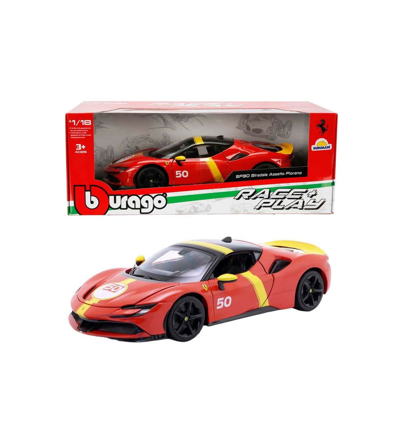 1:18 Ferrari SF90 Stradale Assetto Fiorano Model Araba