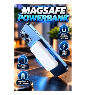 Magsafe Kablosuz Batarya Manyetik Tasarım Hızlı Şarj Özellikli Taşınabilir Güç Ünitesi