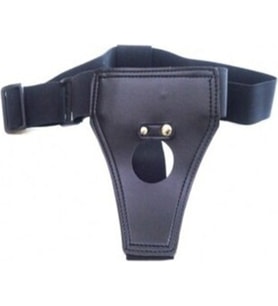 Siyah Deri Lastikli Protez Fantezi Kemeri / Black Leather Elastic Prosthetic Fantasy Belt