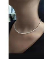 Gümüş kilitli doğal 3mm kum incisi kolye GL76f23