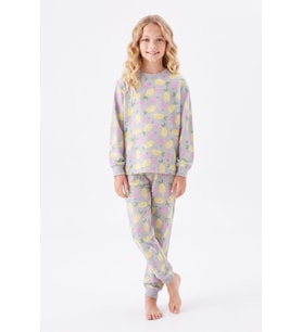 Kız Çocuk %100 Pamuk ve Baskılı Pijama Takımı 3-13 Yaş 12738IS MODANINO