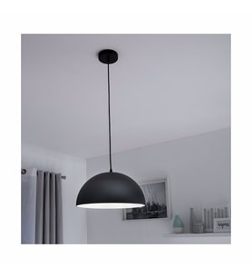 RİOLİGHT MODERN SİYAH İÇİ BEYAZ TEKLİ METAL SARKIT AVİZE ÇAP:30CM