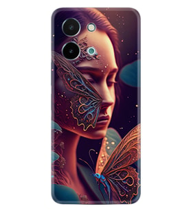 Vivo Y28 Kılıf Boutique Baskılı Resimli Kelebek Kadın Pcode -075