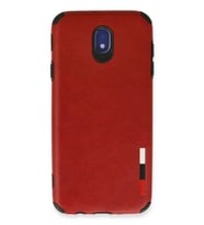 Newface Samsung Galaxy J7 Pro / J730 Kılıf Loop Deri Silikon - Kırmızı