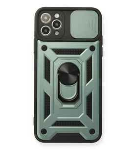 iPhone 11 Pro Kılıf Pars Lens Yüzüklü Silikon - Yeşil