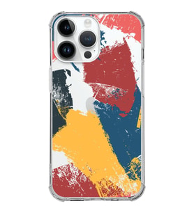 Apple iPhone 14 Pro Uyumlu Köşe Korumalı Antişok Kapak Brush Stroke Tasarımlı Şeffaf  Kılıf