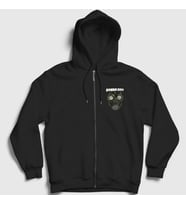 Presmono Unisex Siyah Gas Green Day Fermuarlı Kapüşonlu Sweatshirt 402417tt