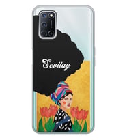 Oppo Uzun Saçlı Frida Tasarımlı Şeffaf Telefon Kılıfı